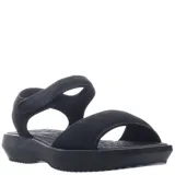 Sandalias de mujer Azaleia, color negro, con diseño de tiras anchas de tejido técnico y cierre de velcro ajustable. Poseen una suela de plataforma baja de goma moldeada para mayor confort.