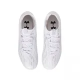 Championes de fútbol Under Armour Magnetico Select 4 FG, color negro con detalles en verde neón. Presentan un diseño aerodinámico con texturas en la parte superior y suela con tapones para césped natural.