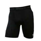 Short térmico deportivo Umbro de color negro, ajustado al cuerpo, con cintura elástica con branding y logo estampado en la pierna.