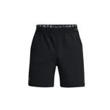 Short deportivo Under Armour negro de tejido ligero y transpirable de secado rápido, con cintura elástica con logo y bolsillos laterales.