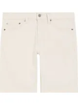 Bermuda color crema de corte slim con bolsillos delanteros y traseros.