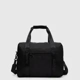 Bolso de viaje Bubba color negro, con diseño funcional y espacioso. Cuenta con doble asa de mano con logo estampado, correa ajustable extraíble, bolsillo frontal con cierre y compartimento interior para laptop de hasta 16 pulgadas.