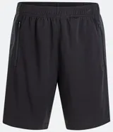 Bermuda deportiva masculina de corte recto, con cintura elástica, bolsillos laterales con cierre y detalle texturizado en los laterales.