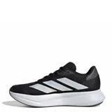 Championes de running Adidas Duramo Sl 2 W para mujer, de color negro con las tres tiras características en tono plateado y entresuela blanca. Confeccionados con exterior de malla técnica transpirable y suela de gran amortiguación.