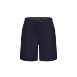 Short de baño negro con cordón ajustable en la cintura y logo de la marca en la pierna izquierda.