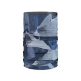 Cuello tubular Buff Original Ecostretch con estampado abstracto en tonos azules y grises.