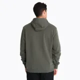 Buzo hoodie color verde oliva con logo Merrell estampado en el pecho. Confeccionado en algodón reciclado con interior de semi-lana.