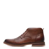 Bota de cuero acordonada con diseño de puntera reforzada y suela de goma, ideal para un look urbano y formal.