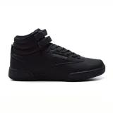 Zapatillas deportivas de caña alta color negro, con cordones y doble tira con velcro en el tobillo.