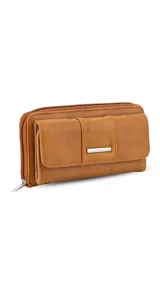 Billetera larga Lincoln's con diseño de textura croco, solapa con broche a presión y compartimento con cierre. Incluye múltiples tarjeteros, visor y monedero interno.