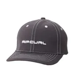 Gorra Rip Curl modelo Pill Flexfit, color negro con costuras contrastantes y logo bordado en blanco en el frente.