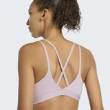 Top deportivo de soporte medio Adidas, confeccionado en tejido ultrasuave Adisoft con tecnología Climacool. Presenta un diseño de escote redondo, espalda con tirantes finos y almohadillas removibles.