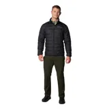 Campera de pluma Columbia con tecnología HeatSeal y Omni-Heat, diseñada con construcción sin costuras para mayor retención de calor. Cuenta con cierre frontal completo, cuello alto con protección para la barbilla, bolsillos laterales con cremallera y terminaciones ribeteadas en puños y dobladillo.