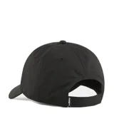 Gorra Puma negra de seis paneles con visera curva y logo bordado en el frente.