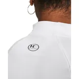 Remera térmica Under Armour de manga larga, color blanco, con cuello alto y el logo de la marca estampado en el cuello. Cuenta con mangas raglán y diseño ajustado.