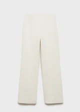 Pantalón de tiro alto con diseño recto y cintura elástica. Confeccionado en tejido de pana con textura acanalada.