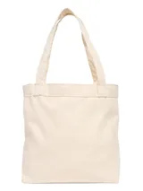 Bolso tote de lona color crema con logo de Under Armour en celeste.