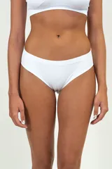 Pack de dos culottes blancos de algodón con textura acanalada.