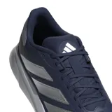 Championes de running Adidas modelo Duramo SL 2, color azul marino con detalles en gris plateado. Presentan capellada de malla transpirable, mediasuela con tecnología LIGHTMOTION para amortiguación y suela de goma Adiwear para mayor tracción.