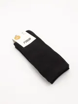 Pack de dos pares de medias negras de algodón con textura acanalada. Marca Forum.