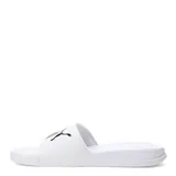 Sandalias tipo ojota Puma modelo Popcat 20, color blanco con logo de la marca en negro sobre la banda superior.