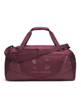 Bolso deportivo Under Armour Undeniable 5 Duffle S, color bordó con el logo de la marca estampado en el frente. Cuenta con correa ajustable para el hombro y múltiples compartimentos con cierre.