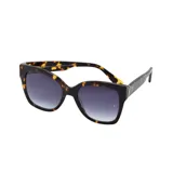 Lentes de sol con armazón de acetato en estampado carey y cristales degradados en tono gris oscuro.
