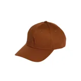 Gorra de béisbol color marrón con visera curva y logo de las tres barras Adidas bordado en tono a tono en el frente.