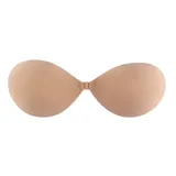 Sostén adhesivo color piel, sin breteles ni espalda, ideal para usar con prendas escotadas.