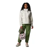Pantalón cargo Columbia de corte holgado, color verde oliva. Presenta cintura elástica con cordón ajustable, bolsillos laterales y bolsillos cargo con cierre en los muslos. El dobladillo inferior cuenta con ajuste mediante ceñidor.