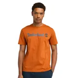 Remera Timberland de hombre color naranja con logo lineal de la marca estampado en el pecho. Corte clásico y mangas cortas.