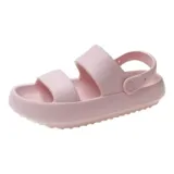 Chancletas tipo gomones de diseño ergonómico, color verde oliva, con doble tira ancha en el empeine y tira trasera ajustable. Fabricadas en material sintético antideslizante con suela de plataforma.