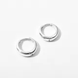 Par de aros tipo argolla de plata 925.