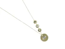 Collar de plata 925 con baño de oro, con dije de ojo turco con circonias.