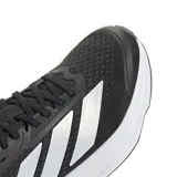 Championes Adidas Duramo SL2 para running, color negro con detalles plateados y suela blanca.