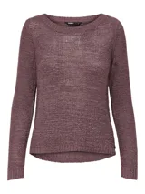 Sweater de punto con cuello redondo y manga larga, de corte regular y textura suave.