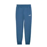 Pantalon de jogging Puma, color azul, con cintura elástica, puños en los tobillos y logo de la marca estampado en blanco en la pierna izquierda.