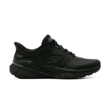 Championes deportivos Skechers modelo Slip-Ins Skech Cage, color negro, confeccionados con malla técnica y material sintético, con tecnología Air-Cooled Memory Foam y suela Goodyear.