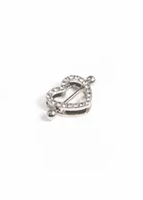 Piercing para pezón con forma de corazón, de acero quirúrgico con strass incrustados.