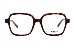 Lentes de receta Lancel modelo 90107, con armazón cuadrado de acetato en estampado carey.