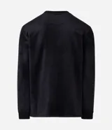 Remera de manga larga confeccionada en terciopelo cotelê de poliéster, con cuello redondo y diseño minimalista de corte regular.