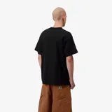 Remera blanca Carhartt WIP de manga corta y corte holgado, con estampa frontal en negro con diseño de alambre de púa formando la letra C.