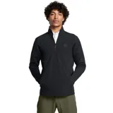 Buzo de entrenamiento Under Armour con cierre frontal parcial, cuello alto y bolsillos laterales con cremallera. Presenta un diseño híbrido con tejido elástico resistente al agua en la parte frontal y tejido de punto transpirable en mangas y espalda.