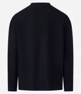 Remera masculina Marfinno de manga larga, con cuello redondo y textura acanalada en color blanco marfil.