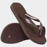 Ojotas Havaianas Top Tiras Flip Flops, color rosado, con tiras texturizadas y logo de la marca en relieve.