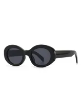 Lentes de sol negros con forma ovalada y protección UV400.