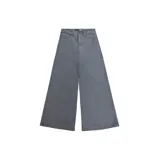 Pantalón jean de corte ultra baggy, color gris, con diseño holgado y tiro medio.