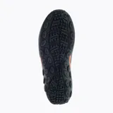 Mocasín Merrell Jungle Moc para hombre, color gris, sin cordones, con elástico lateral para facilitar el calce, capellada de cuero gamuzado, plantilla acolchada y suela de goma con tecnología Air Cushion para absorción de impactos.