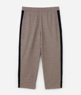 Pantalón de vestir de corte recto con estampado pied de poule y rayas contrastantes en los laterales. Cierre tradicional con botón y cremallera. Confeccionado con buenas prácticas ambientales.