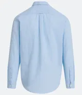 Camisa de manga larga Marfinno con cuello camisero y cierre frontal de botones. Confeccionada en tejido plano de lino y algodón.